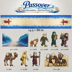 Passover Decorations Set – 9PCS Double-Sided Wooden 94.0 x 14.5 inches, Bule
