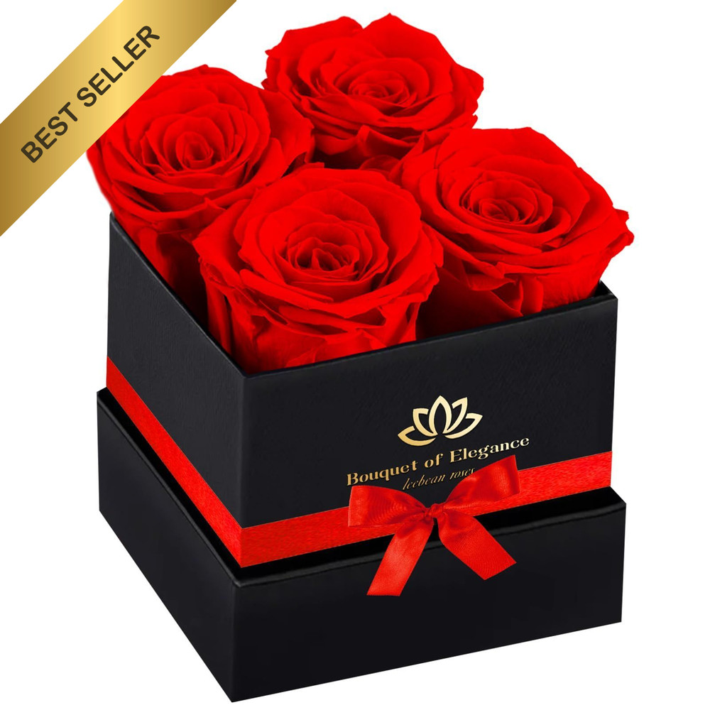 Real Preserved Red Roses in a Box Gift for Birthday Anniversary Valentines Day