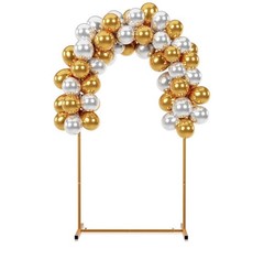 7.2FT Metal Wedding Arch Backdrop Stand for Wedding Ceremony Birthday Party Gold