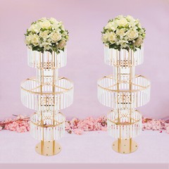 2 Pcs Acrylic Flower Stand Wedding Centerpiece Tall Holder Bouquet Backdrop Rack