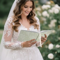 Engrowtic 7 x 9 Inches Floral Guest Book with Pen Hardcover Guestbook Green