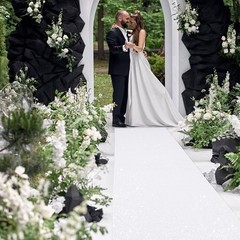 Wedding Aisle Runner 2FTx15FT White Sequin Carpet for Indoor Outdoor Events
