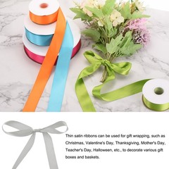 100 Yard Satin Ribbon Double Sided Grosgrain Silk Ribbon, 1.5″/Grey