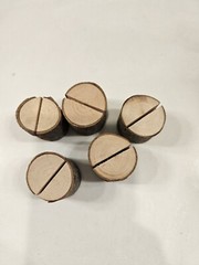 Rustic Wood Round Table Food Place Card Holders Set of 5