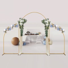 Metal Arch Backdrop Stand Gold Wedding Arch Stand Set of 3 for Party Decor