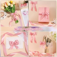 woric Pink Ribbon 1 Inch 50 Yards Bow Satin 1 inch x 1800 inches,