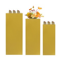 3 Pcs Metal Display Pedestal Stands, Display Pillars For Birthday Party Wedding