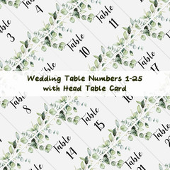 Marspark 26 Pieces Wedding Table Numbers with 26 Gold Table Holders Greenery Euc