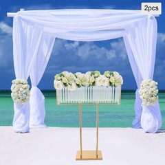 2pcs Crystal Flower Stand Rectangular Wedding Gold Centerpieces Stand 90*70cm