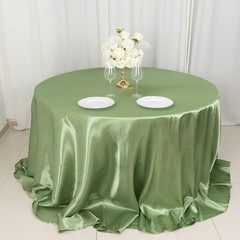 Balsa Circle Sage Green Satin Round Tablecloth 132 132″ (Round),