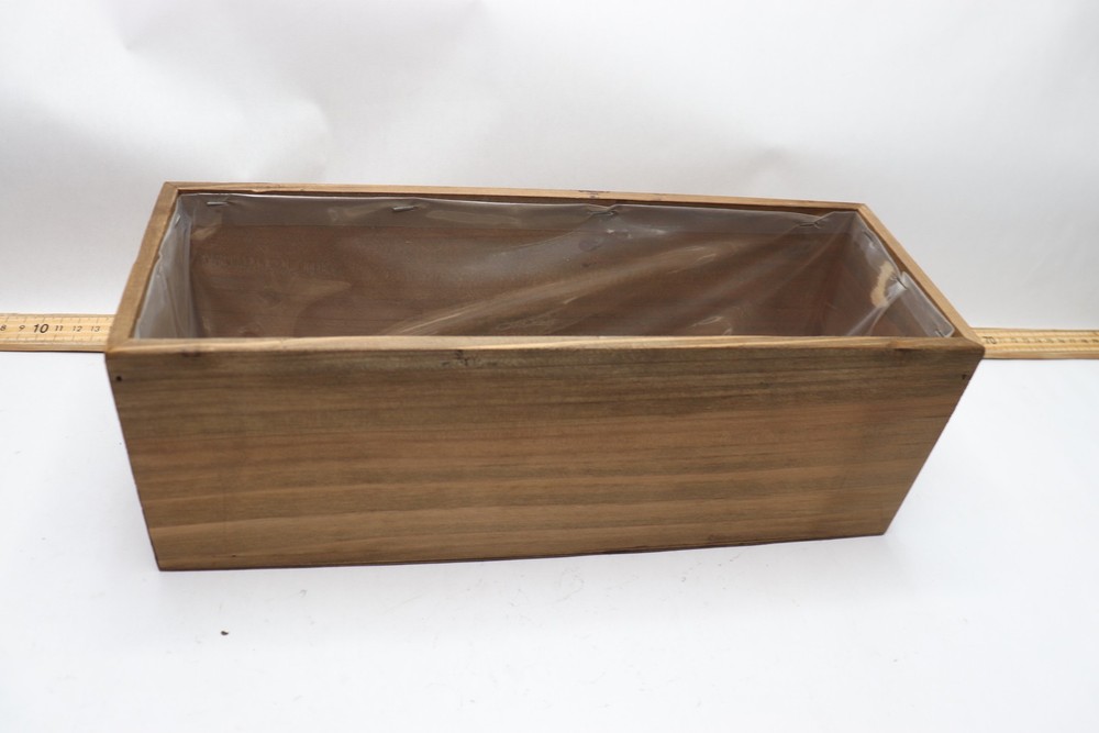 Natural Wood Rectangular Plant Holder Boxes Centerpieces 14″ x 5″