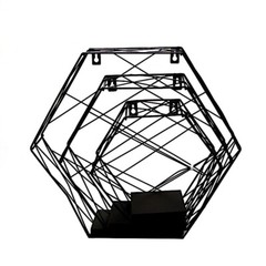 3 Hexagon Metal Wood GEOMETRIC FLOATING SHELVES Party Event Sale Supplies