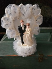 Vintage -1980 Coast Novelty – Made in New Zealand- Wedding Cake Topper w/ Heart