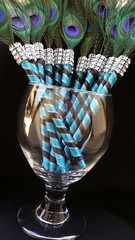 12 Peacock Feather Pen PartyFAVOR for Weddings,Sweet16,Bridal S,Quinceañera,Boda
