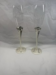 Vintage Crystal Wedding Champagne Goblets for Bride & Groom
