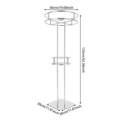 2-Tier Flower Display Stand Wedding Floral Holder Decoration Rack Silver H:133cm