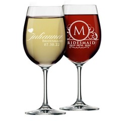 Personalized Wine Glass – 14 oz Gift for Her, Bridal Party – Monogrammed, Name