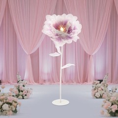 Automatic Blooming Flower Artificial Peony With Light Us Plug Home Decor Purple