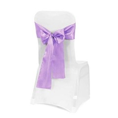 PCS Satin Chair Sashes Bows for Wedding Reception- Universal Chair 50 Lavender