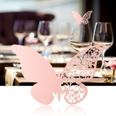 20pcs Shape Wedding Hollow Name Place Cards For Wine Glass Table