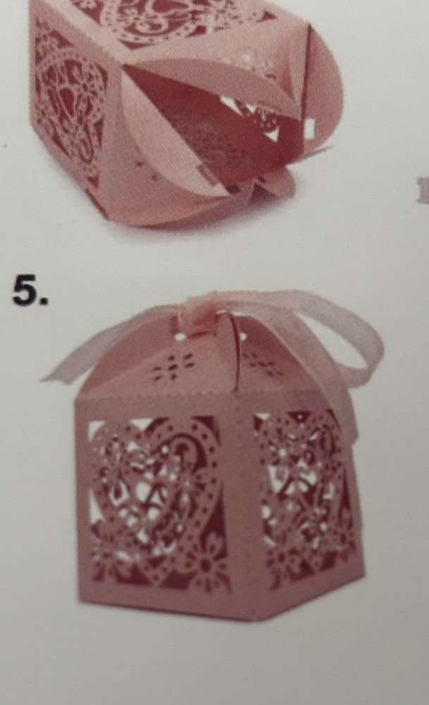 200 CREAM Color Love Heart Laser Cut Wedding Favor Boxes w/ Ribbon