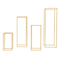 4PCS Gold Flower Stand Rectangular Rack Set For Wedding Table Centerpieces Decor