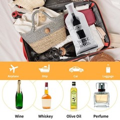 Wine Bags for Travel, 3 Set Reusable Wine Bottle Travel Protector Bags, Doubl…