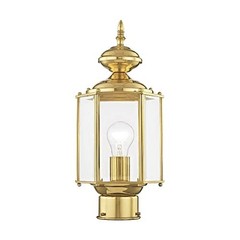 Lighting 2117-02 Post Light Fixture, Polished Brass | Clear Beveled Glass