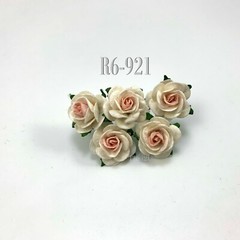 1″/2.5cm Pick 6 tone Mulberry Open Rose Paper Flower Wedding Scrapbook Craft R6