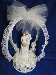New Vintage Wilton Wedding Bliss Wedding Cake Top, white tux # 117-7331A