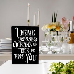 Gothic Wedding Sign, Wedding Wooden Sign Stand 5x7inch, Gothic Wedding Decor,…