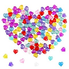 Fangoo 110 Pieces Assorted Color Heart Gems 8OZ Multicolor