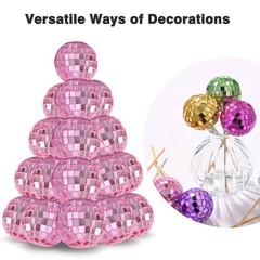 Yescom 20PCS 1.6″ Small Disco Ball Mirror Mini Hanging for Events Wedding Party