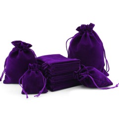 25-100pc Wholesale Gift Pouch Drawstring Velvet Flannel Jewelry Drawstring Bags