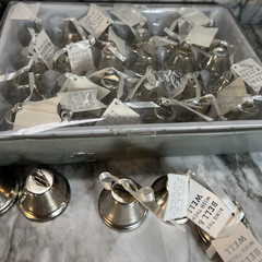 Studio His & Hers Silver Metal Wedding Bells Set with Ribbon & Tag, 24 Pieces