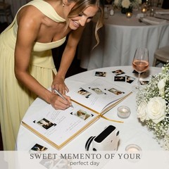 Simply Beige Wedding Guest Book for Reception Linen Sign In Book