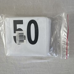American Metalcraft Double Sided Table Numbers, 4″x4″ White With Black Numbers