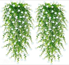 3pc Artificial Fern Plant Fake Eucalyptus Leaf Hanging Flower Vine Home Decor