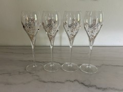 Nice! Set Of 17 Embossed Floral Gold Tone 8” Champagne Flutes 2 Sets Available