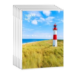 Acrylic Picture Frames 4×6, 4×6 Picture Frame, Set of 6 Clear Acrylic Photo P…