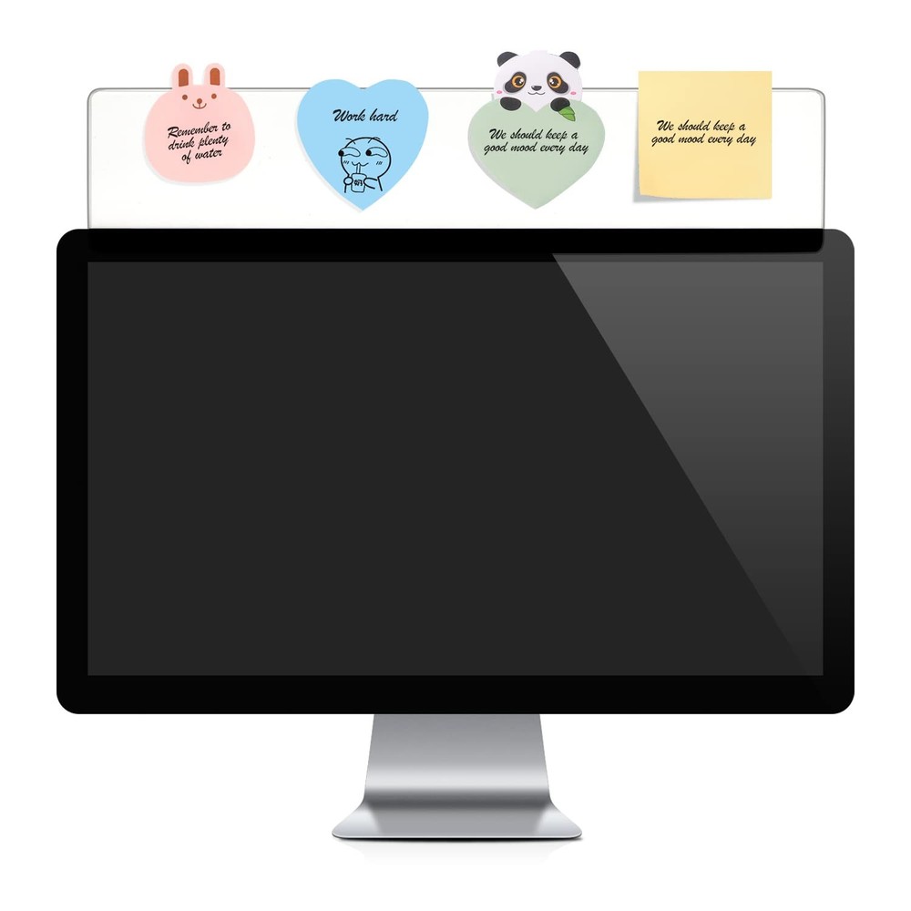 Yocoolfun Monitor Memo Board Top Mount,18″ Sticky Note 1 Piece Clear