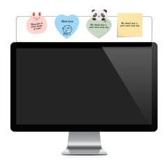 Yocoolfun Monitor Memo Board Top Mount,18″ Sticky Note 1 Piece Clear