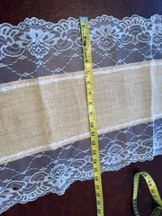 Table Runner, Burlap and Lace Natural Jute, for Country Weddings & Parties