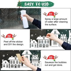 134 Pcs Christmas Window Clings – 9 Sheets White House Snowflake Christmas Wi…