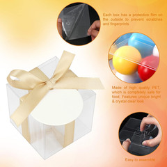 60 Pcs Clear Boxes for Favors, 3X3X3 Inches Clear Gift Boxes PET Material Party