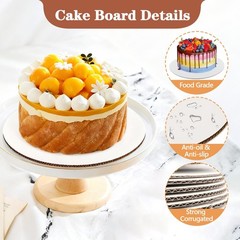 25 PCS 12 Inch Round Cake Boards Greaseproof Cardboard Circles Pastry Base