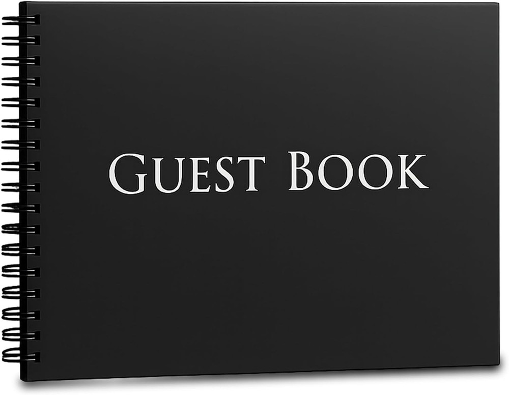 Hardcover Guestbook 1,260 Entries Charcoal 10 x 8 inches,