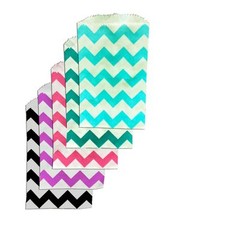 Mini Chevron 3×5″ Paper Bags, Goody Favor Colored Party, Pink, Purple, Blue Bags