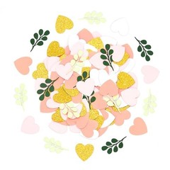 200PC Heart Wedding Confetti Greenery Pink and sage green heart confetti