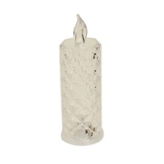 3 Warm White 6″ Battery Operated Rose Halo Light Pillar LED CANDLES Party Events
